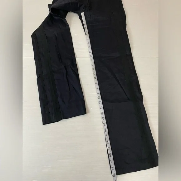 Emporio Armani Navy Trouser Pants With Black Ribbon Stripes Size US 6 FR 38 - Picture 2 of 11